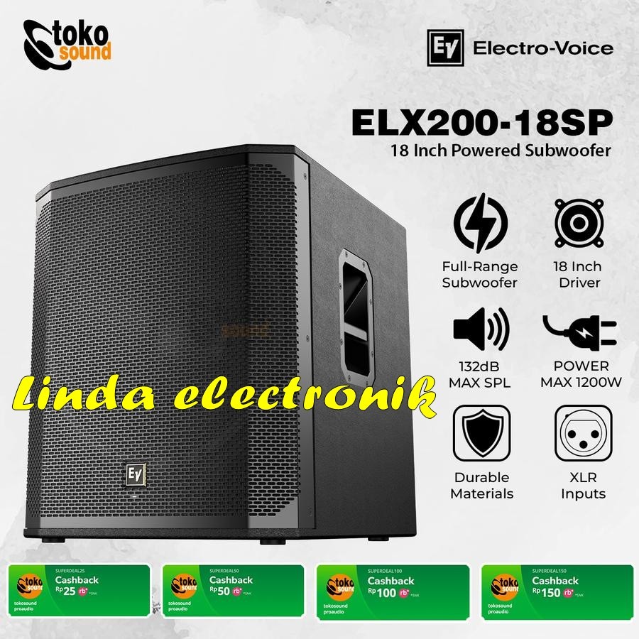 subwoofer aktif electro voice elx200 18Sp / elx 200 18sp / ELX200 18sP / ELX 200 18SP 18 inch 1 buah