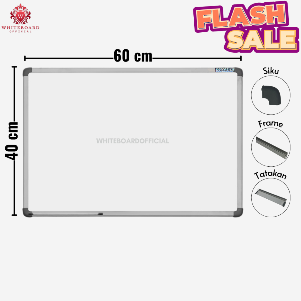 

(FLASH SALE) SAKANA Papan Tulis White Board 40x60cm / Whiteboard Magnet Gantung Mudah Ditulis