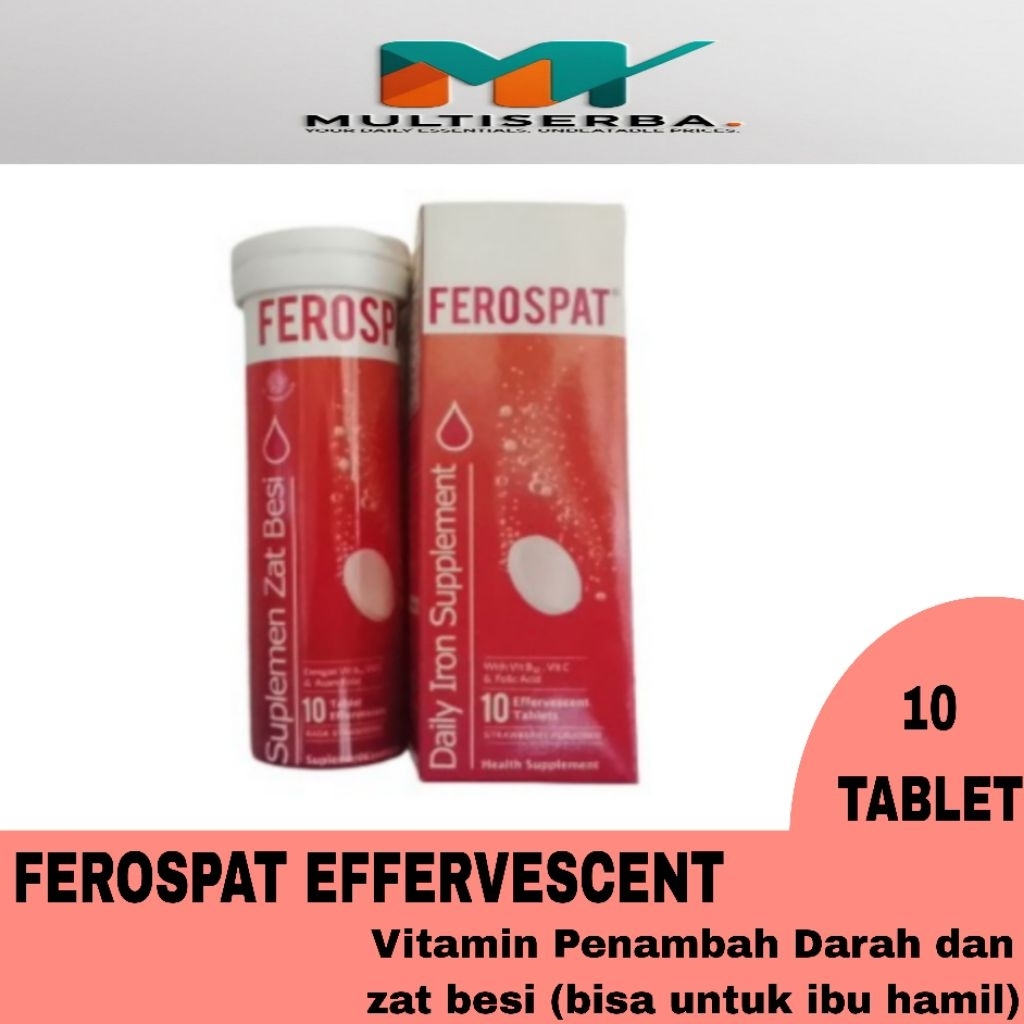 FEROSPAT EFFERVESCENT 10 TABLET VITAMIN IBU HAMIL RASA STRAWBERRY