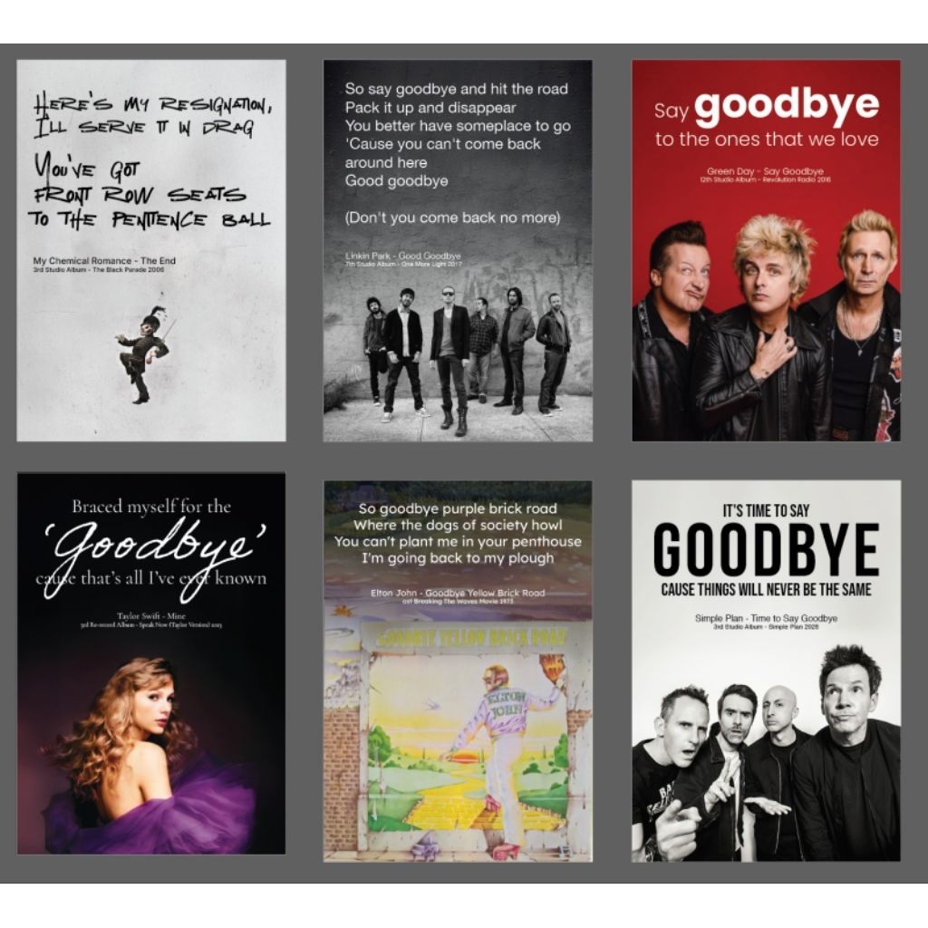 Goodbye Card / Farewell Card untuk Resign menggunakan Lirik Lagu WESTERN