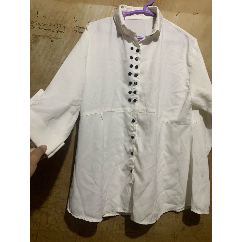 ATASAN WANITA PUTIH ATASAN TUNIK WANITA KEMEJA TUNIK WANITA PUTIH