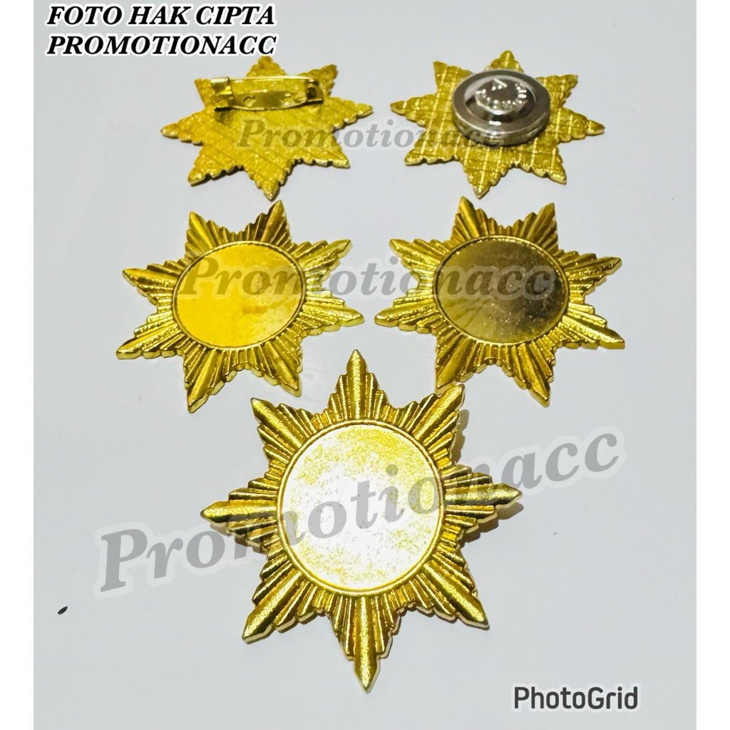 (PIN POLOSAN TANPA LOGO) Pin Polosan Model Bintang 8 Logam Kuningan Polos Peniti Magnet Pin Bros Bro