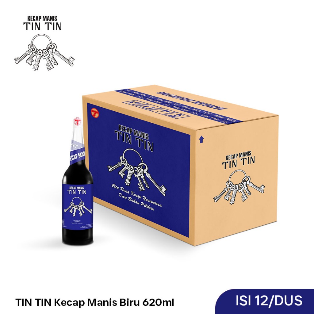 

TIN TIN CAP KUNTJI Kecap Manis Biru Botol Kaca 620ml ISI 12 pcs