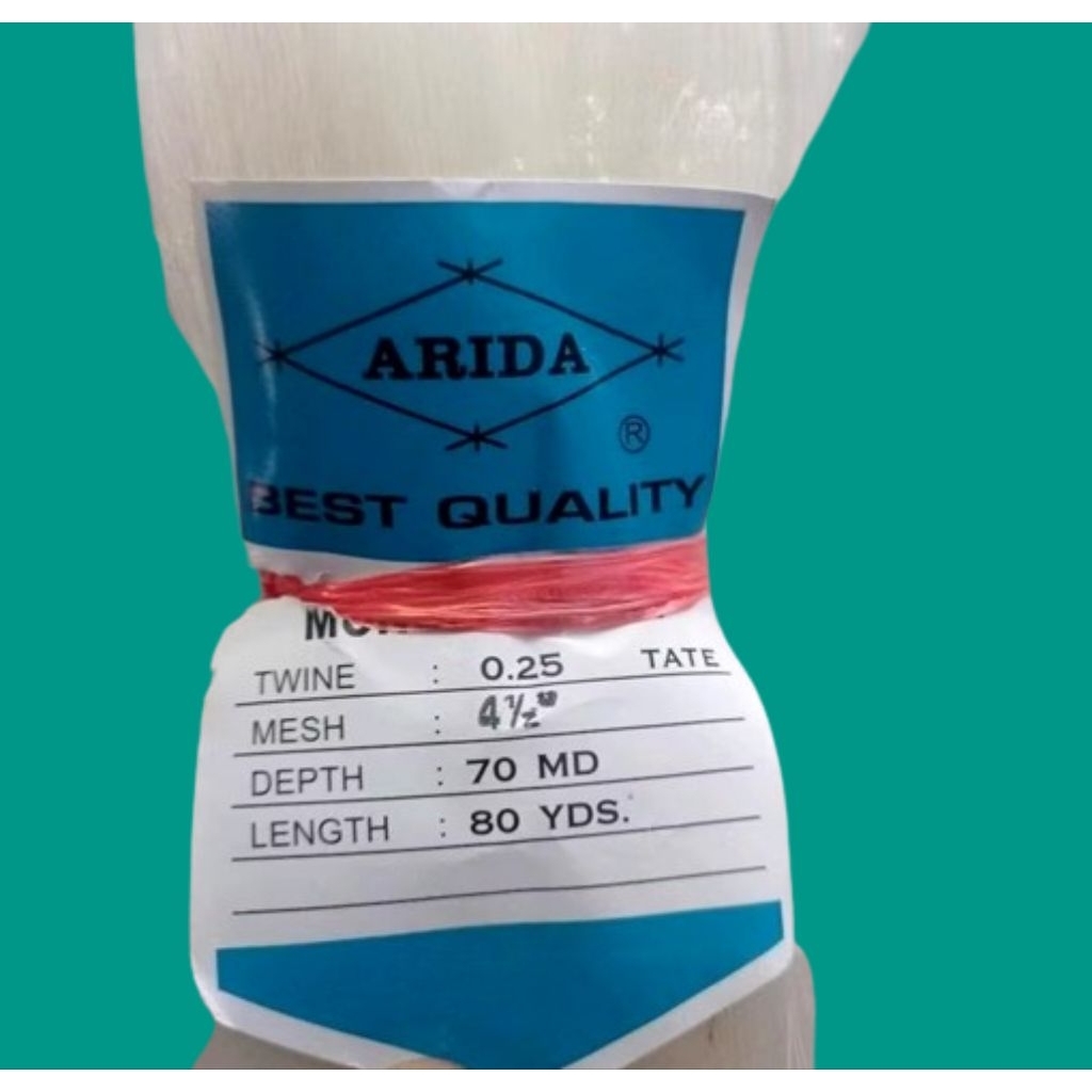Jaring ikan arida 4½ inchi 70md/80yds tate jaring ikan senar