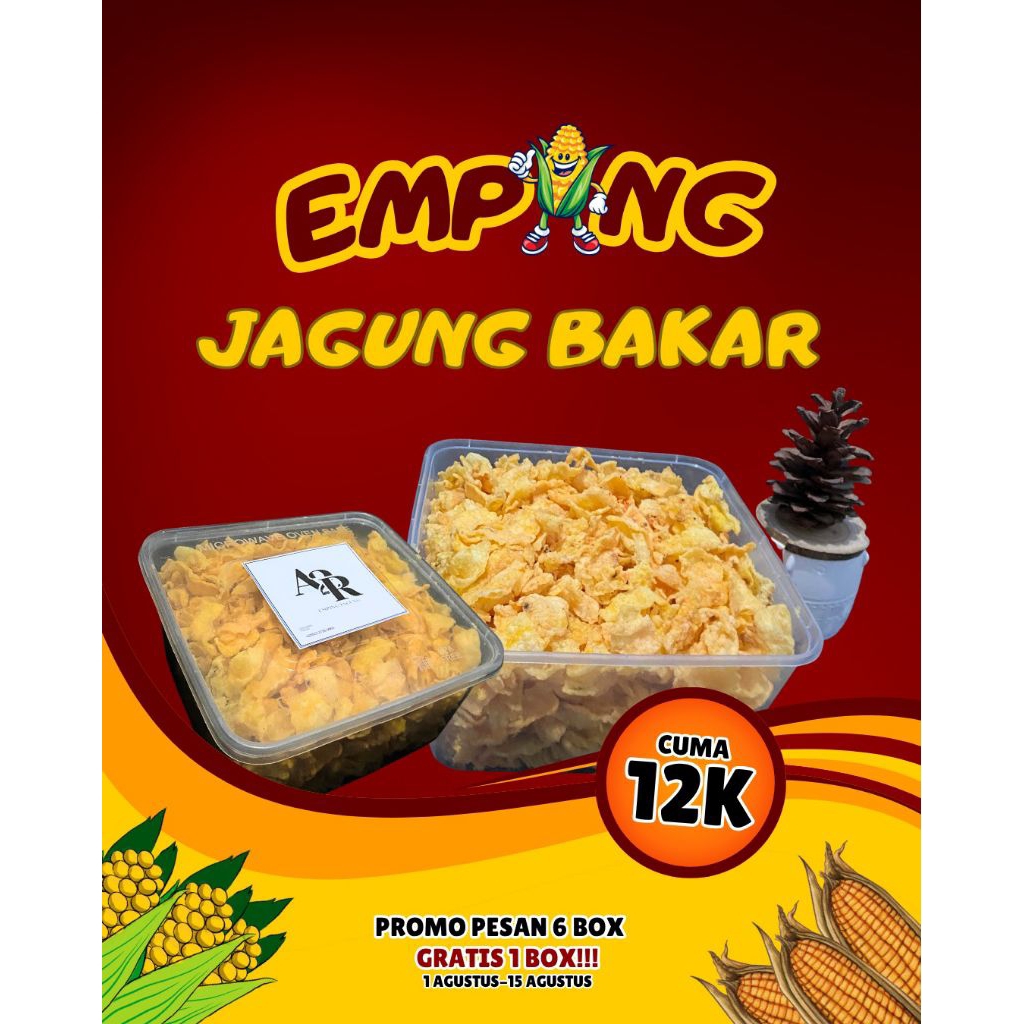 

Emping Jagung Renyah 1 Box - 200 gram | Rasa Jagung Bakar & Pedas Manis