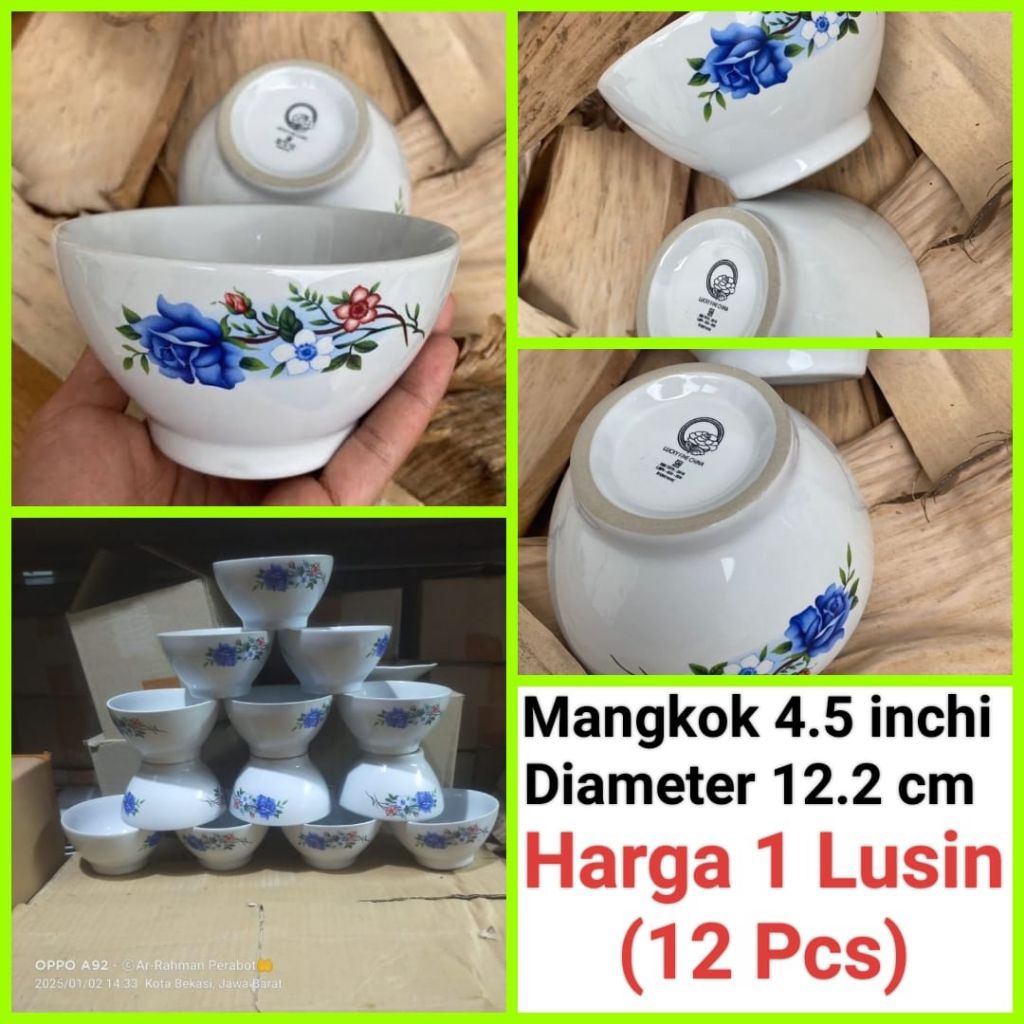 mangkok KECIL keramik soto kudus mangkok es sekoteng mangkok bubur kacang ijo harga untuk 1 Lusin (I