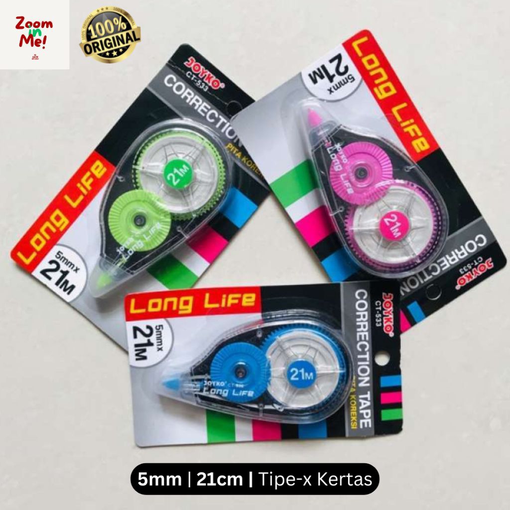 

Joyko Correction Tape / Stipo Kertas Joyko CT-533 Panjang 21 Meter LONG LIFE