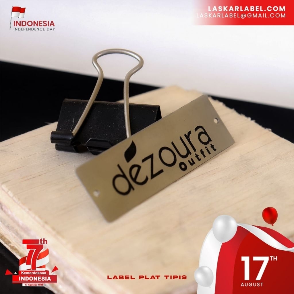 label plat besi mengkilap / plat Kuningan / plat tembaga / label hijab