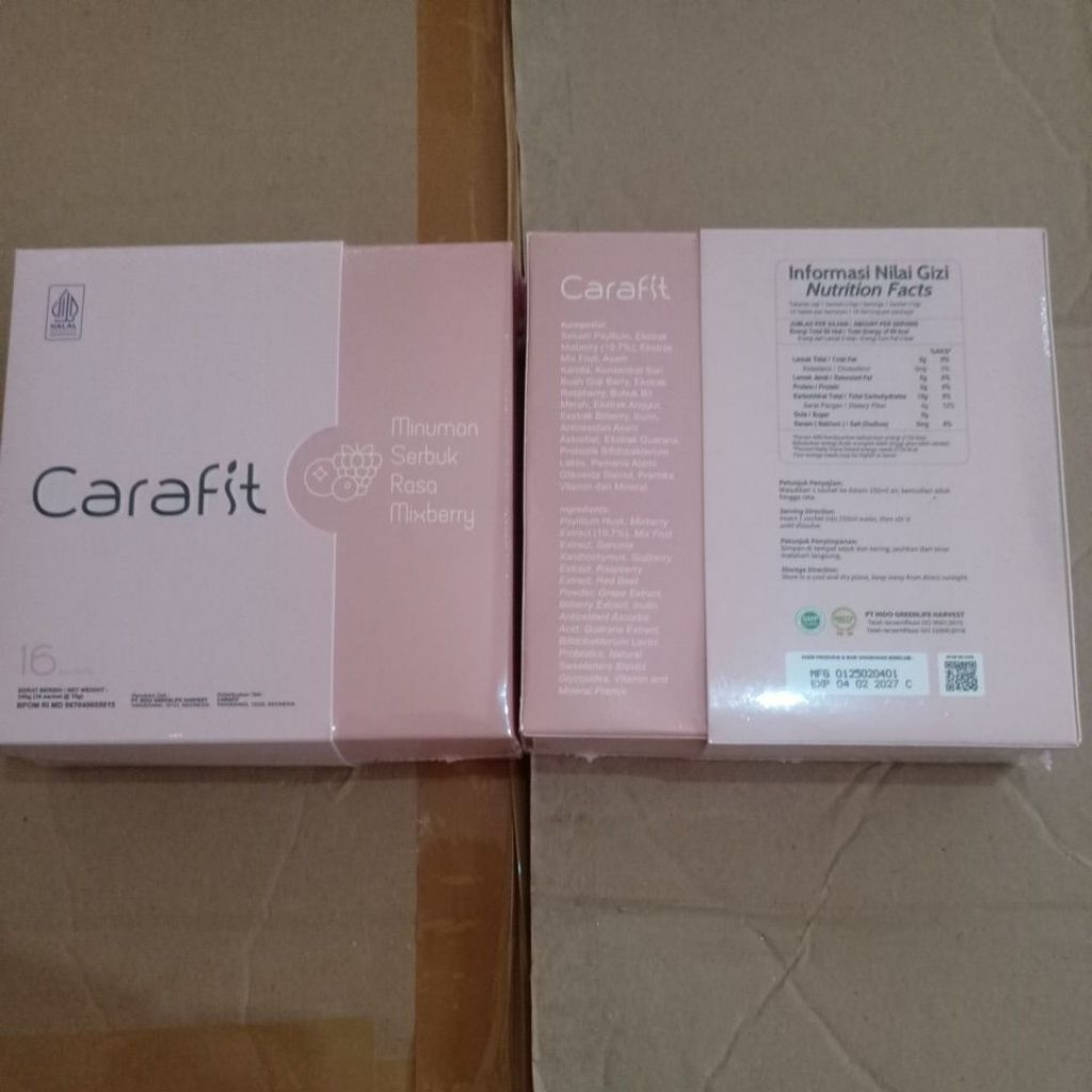 

Carafit minuman serbuk rasa Mixberry 1 box