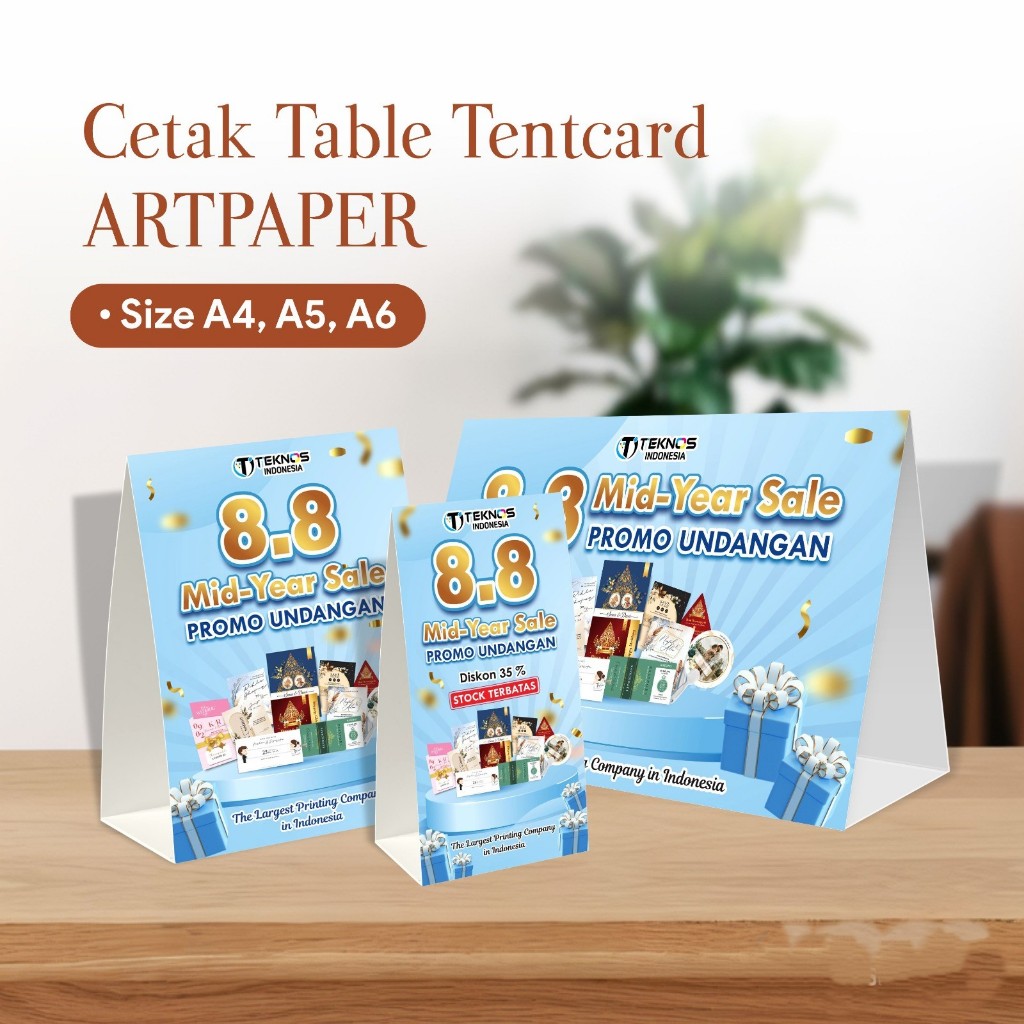 

CETAK TENT CARD CUSTOM - TENTCARD MEJA FULL COLOUR BAHAN PREMIUM - BAHAN AP 310 GSM TEBAL