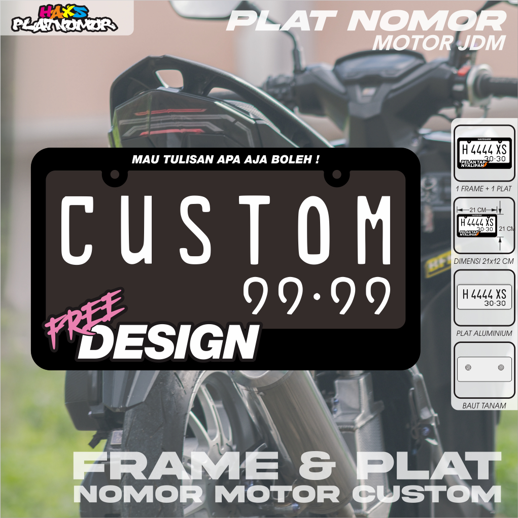 Frame & Plat Nomor Motor Custom JDM