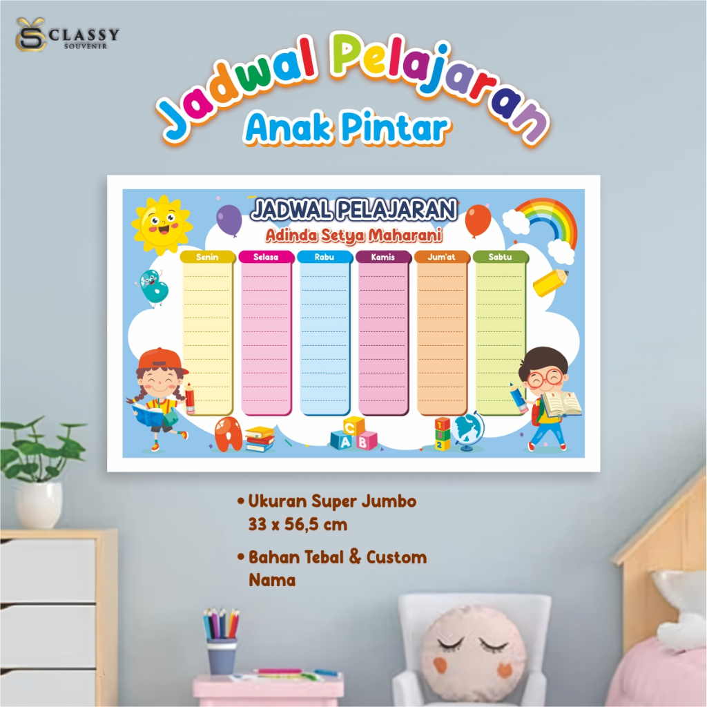 

POSTER JADWAL PELAJARAN CUSTOM NAMA - POSTER JADWAL PELAJARAN SEKOLAH