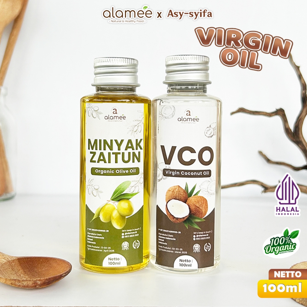 

ALAMEE Virgin Coconut Oil Minyak Zaitun Kelapa Murni Extra VCO Dapat Di minum Di masak Organik 100ml