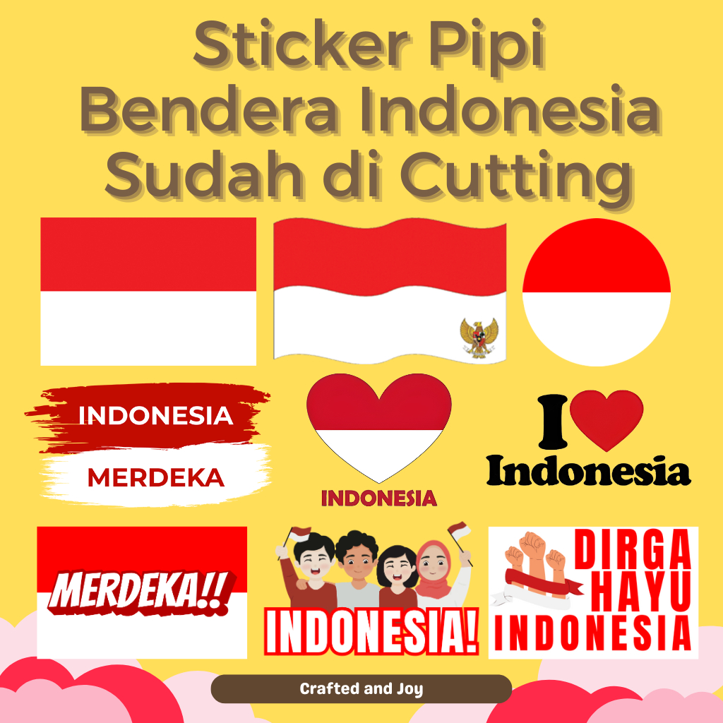 

[Isi 12 - 20 pcs] Sticker Tempelan Pipi Bendera Indonesia