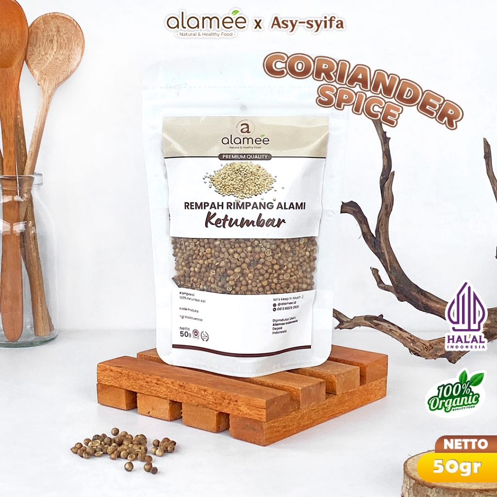 

ALAMEE Ketumbar Organik Coriander Seed Biji Rempah Rimpang Alami Bumbu Seasoning Masakan Masak 50gr