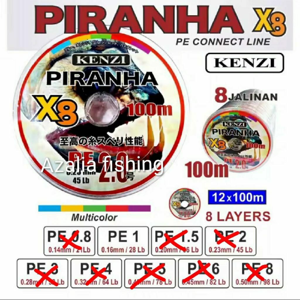 PE Kenzi Piranha x8 ukuran PE 1