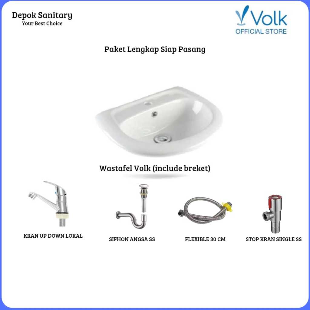 washtafel cuci tangan volk P01 lengkap set