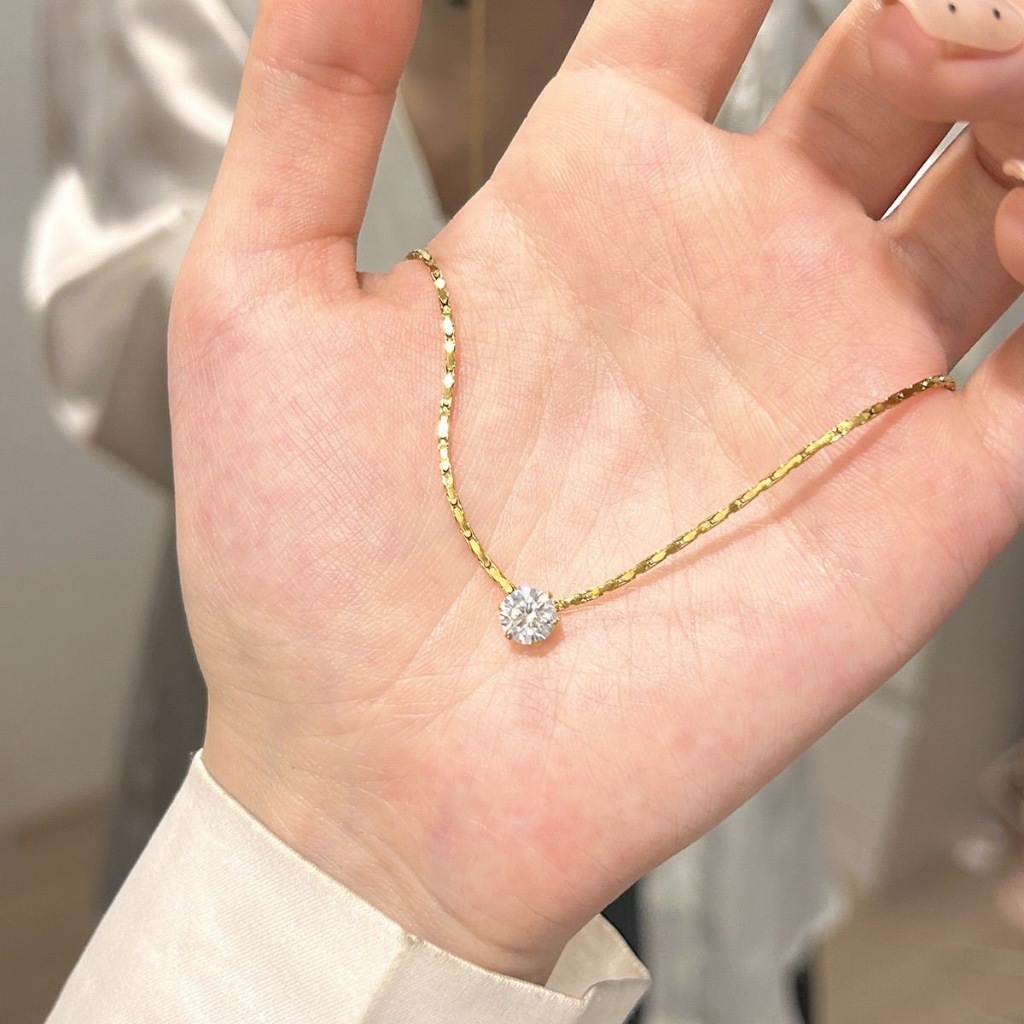 Kalung Liontin BerlianKalung Titanium WanitaPerhiasan MoissanPerhiasan Titanium Asli