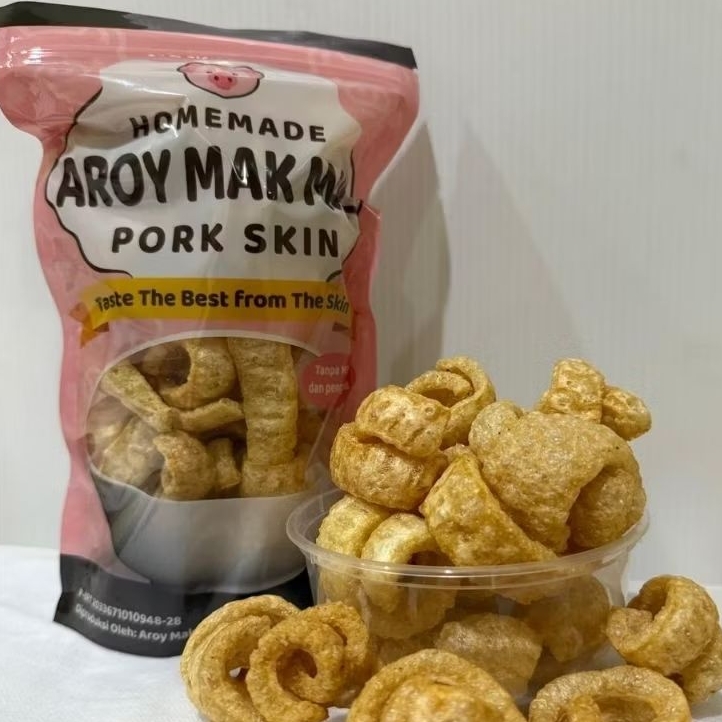 

(BALI) AROY MAK MAK KERUPUK KULIT BABI IMPORT BALI KEMASAN POUCH 70Gr