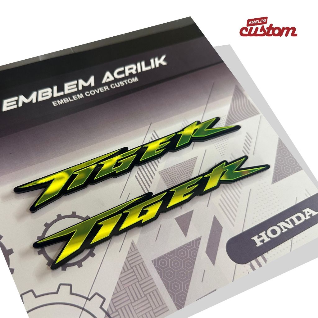 Emblem Akrilik Honda Tiger Custom 3D - Stiker Logo Motor Honda Tiger Keren & Tahan Lama