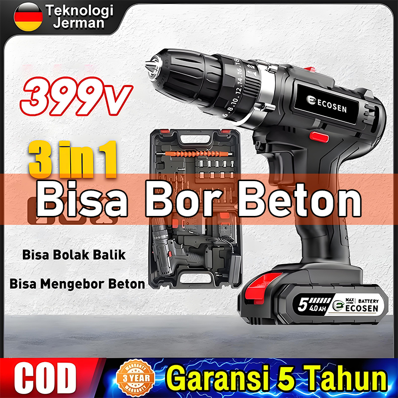 ECOSEN Mesin Bor Bor Baterai Bor Listrik Bor Tanpa kabel Mesin Cordless Screwdriver Murah Bor Impact