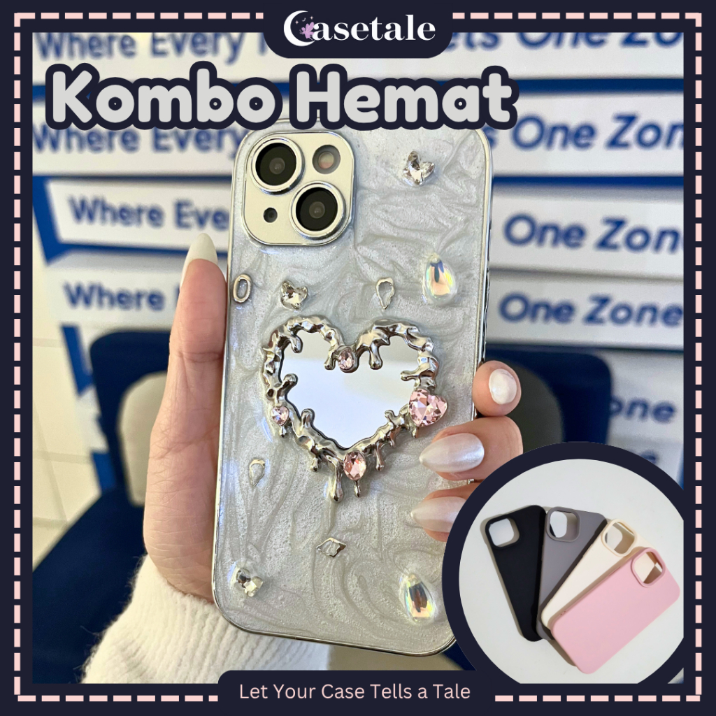 Casetale Casing HP Iphone Love Diamond Premium Case Y2K Aesthetic