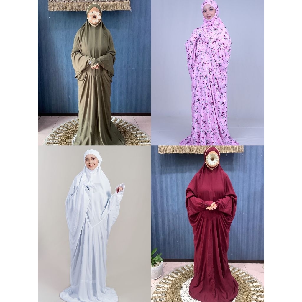 Daimah Mukena Rayon Twill Terusan Polos Putih