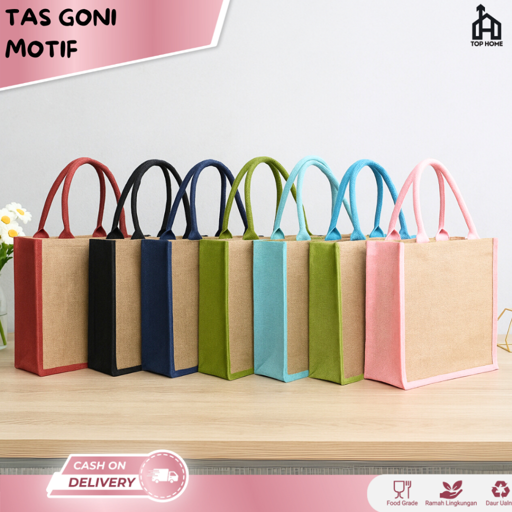 Tas Goni Tote Bag / Tas Karung Goni  Jute Bag Polos /Artistic Kanvas Hand Bag Muji Premium Quality