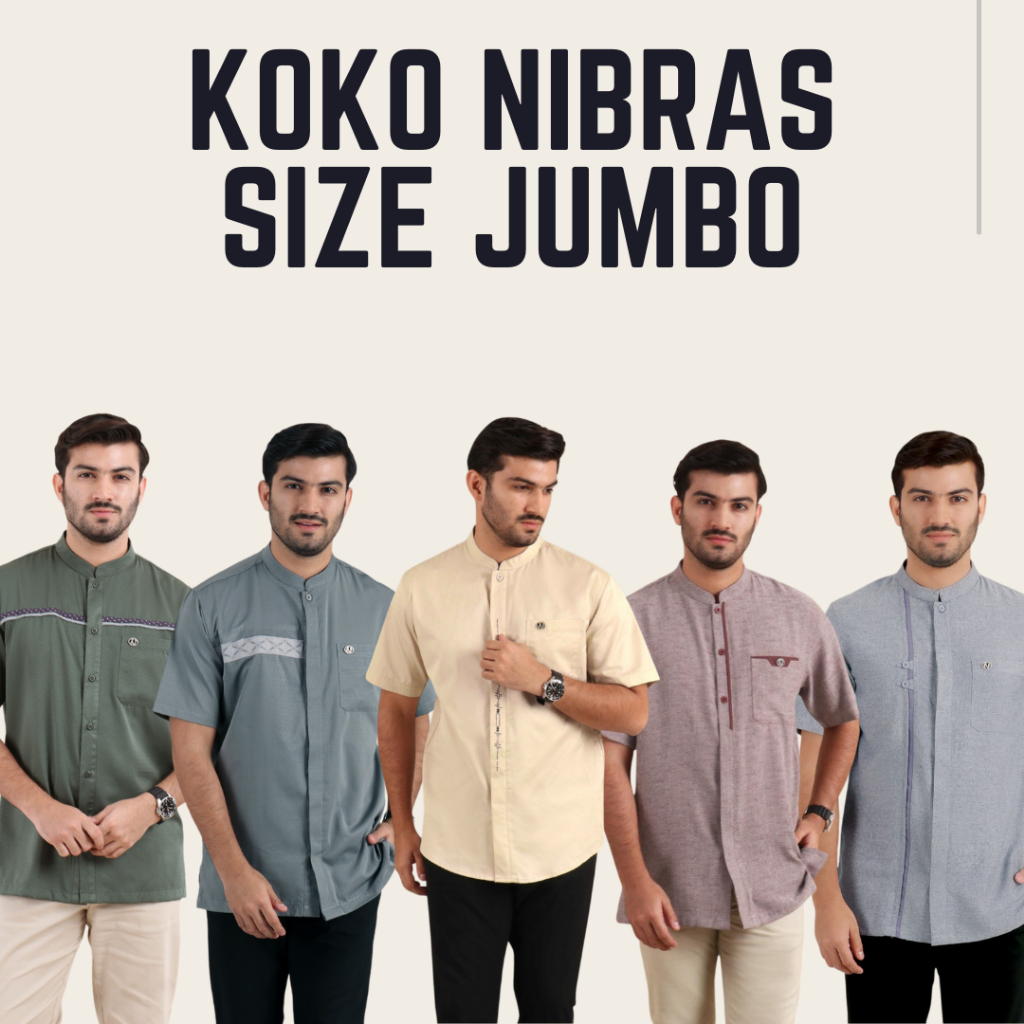 KOKO JUMBO KEMEJA ATASAN PRIA LENGAN PANJANG PENDEK BIGSIZE JUMBO BIG SIZE LD 110 120 130 140 || KOK