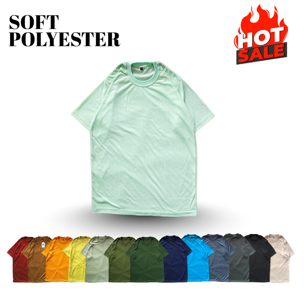 OBRAL KAOS POLOS SOFT POLYESTER DOUBLE PE UNISEX - CUCI GUDANG TSHIRT/BAJU PRIA WANITA/GROSIR