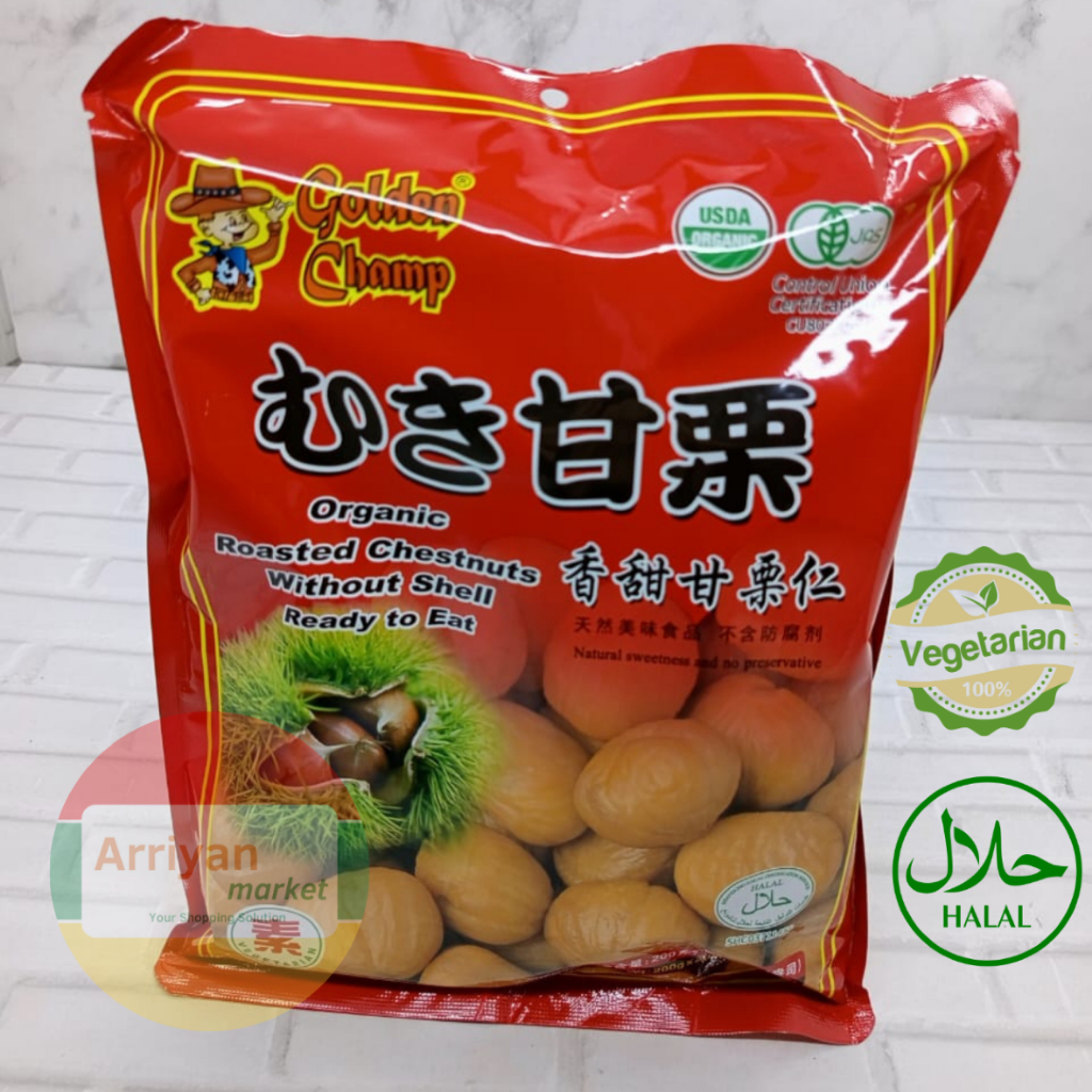 

Golden Champ Roasted Chestnut 400gr Tanpa Kulit Siap dimakan - Best Seller