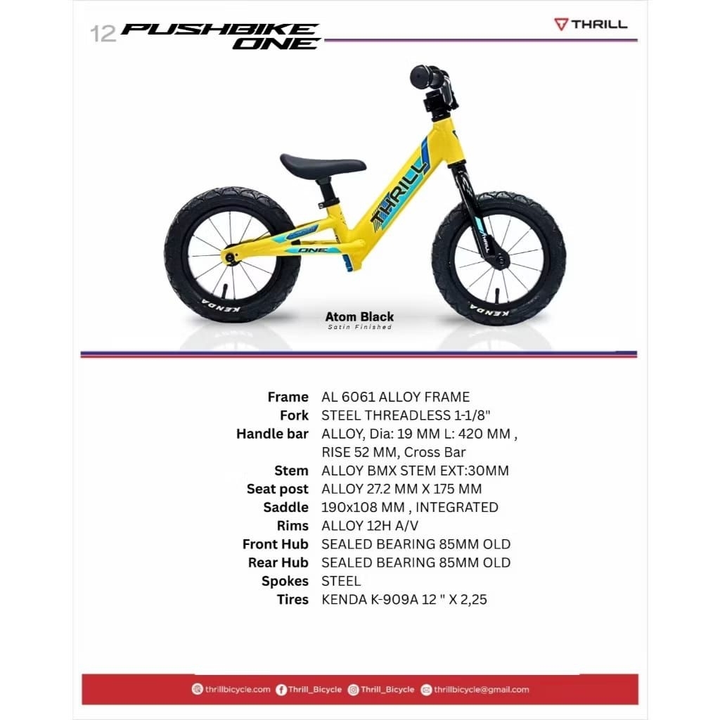 Pushbike Push Bike balance Sepeda Keseimbangan Thrill Two Decal HRNT