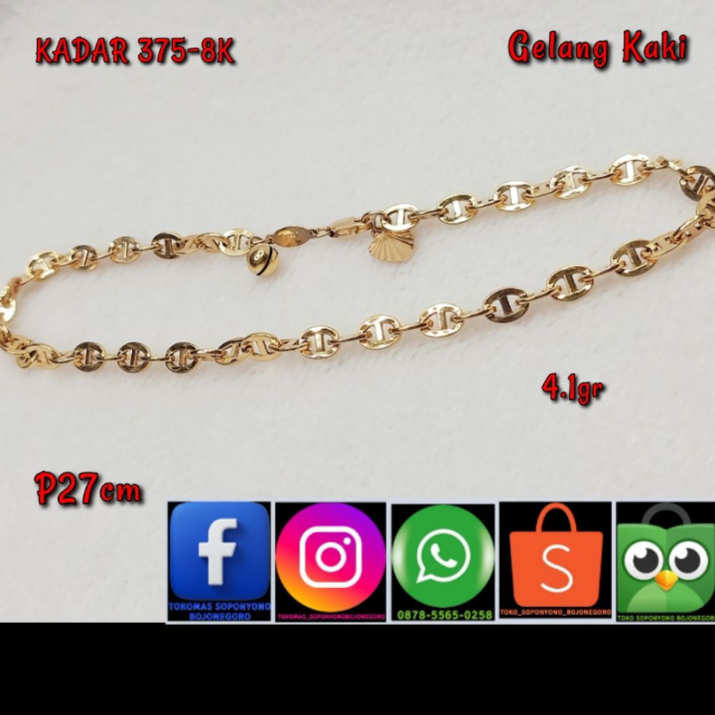GELANG KAKI HOLLO KADAR 375-8K