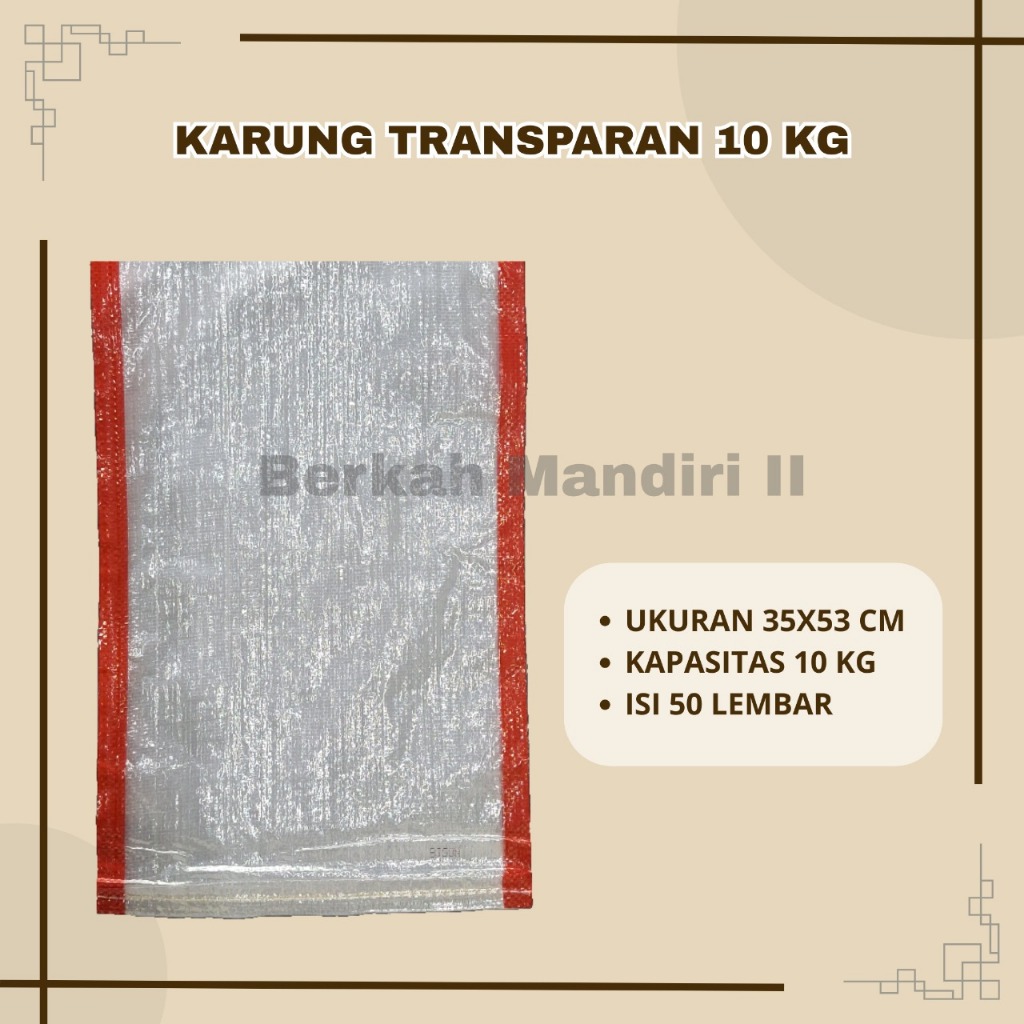 Karung Transparan Ukuran 10 kg / 50 lembar