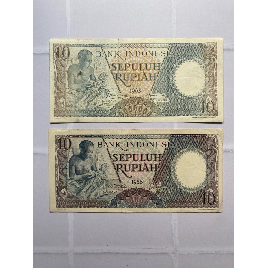 10 Rupiah seri pekerja 1958 bekas bagus  Marta Collectin 02 Pusatnya koleksi unik