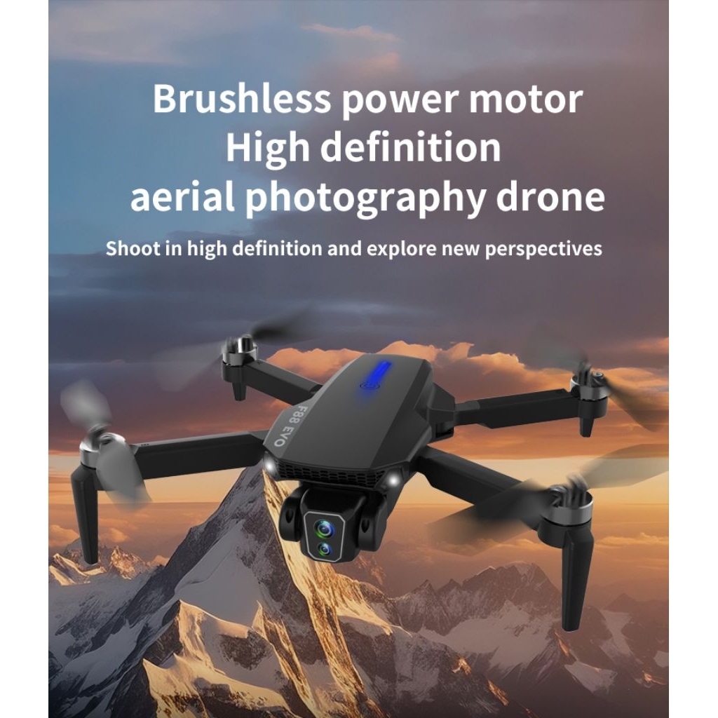 Drone Brushless F88 4K HD Kamera WIFI FPV Optical Flow Batere besar