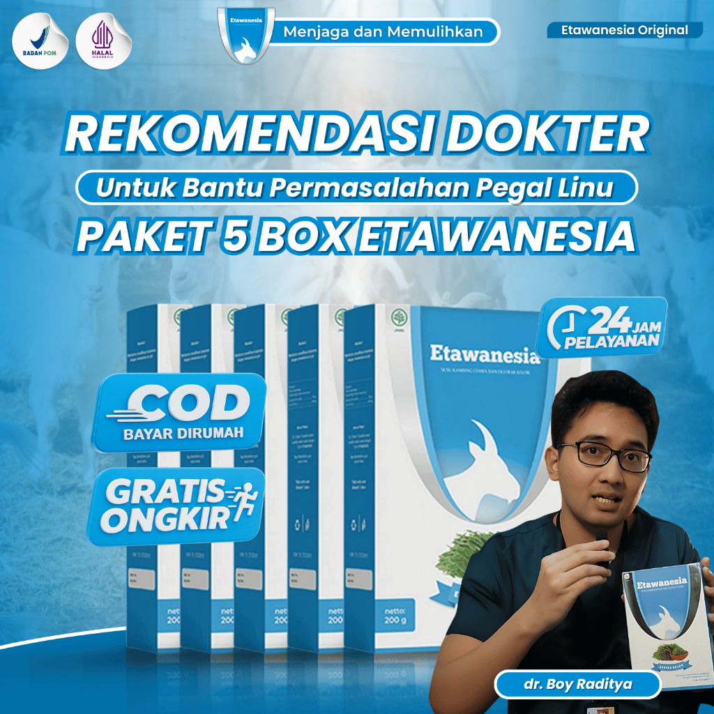 

PAKET 5 BOX Etawanesia Etawa Biru Rekomendasi Dokter - Etawanesia Original Susu Kambing Etawa Platinum + Ekstrak Moringa Folium ( Ekstrak Daun Kelor ) + Krim Bubuk