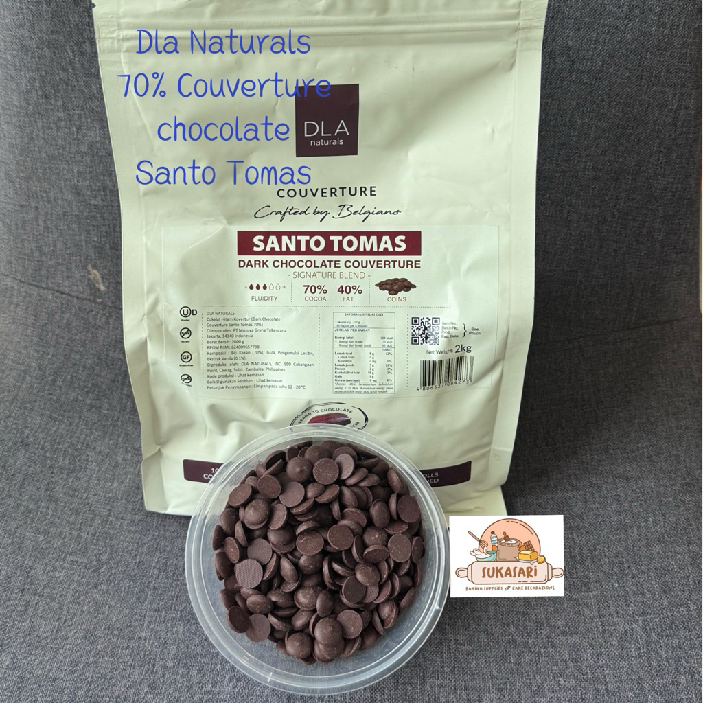 

DLA Naturals Santo Tomas Dark 70% 2kg Chocolate Couverture cokelat coklat Hitam Dark