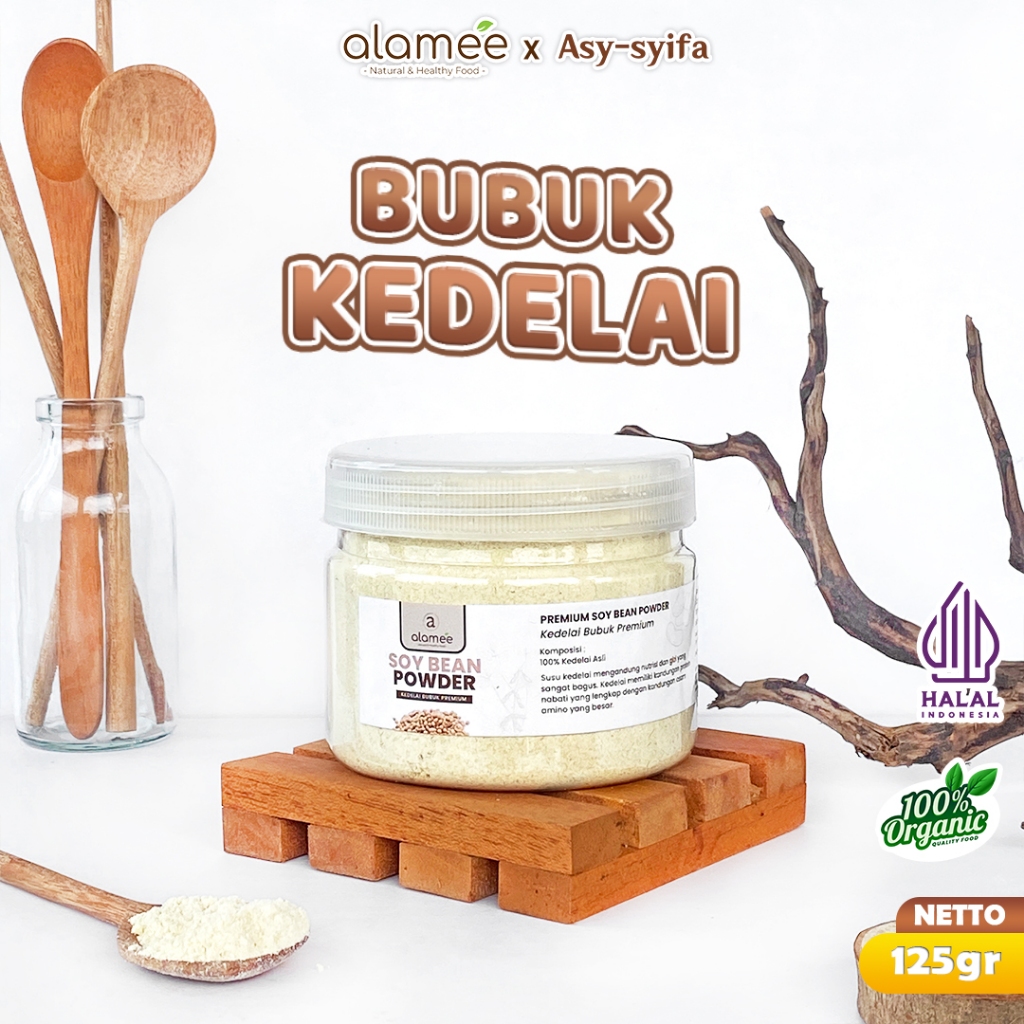 

ALAMEE Soy Milk Bean Powder PREMIUM Bubuk Susu Kacang Kedelai Murni Tinggi Protein Tanpa Gula 125gr
