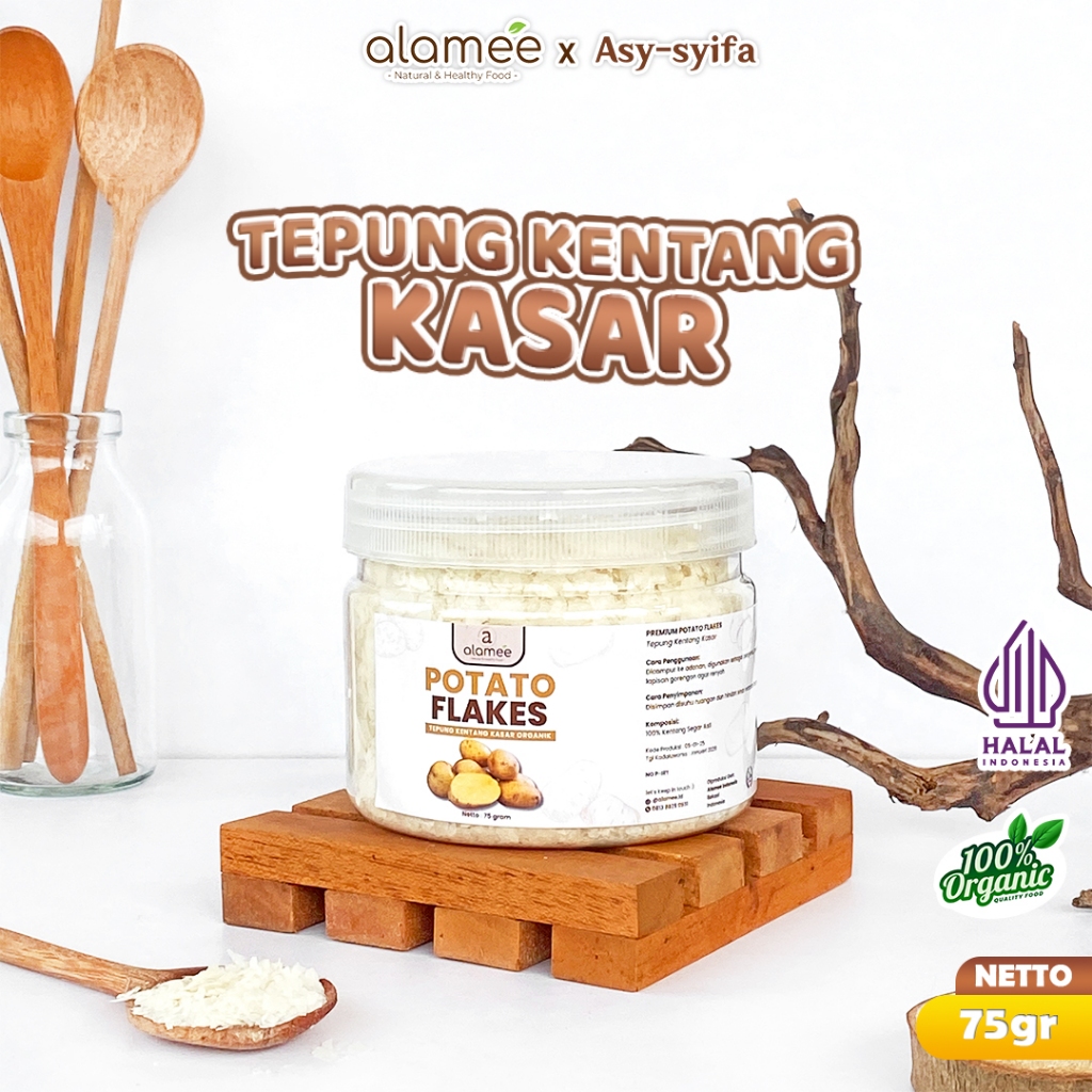 

ALAMEE Tepung Kentang Serpih Potato Flakes Premium Tepung Kentang Kasar PREMIUM 75gr