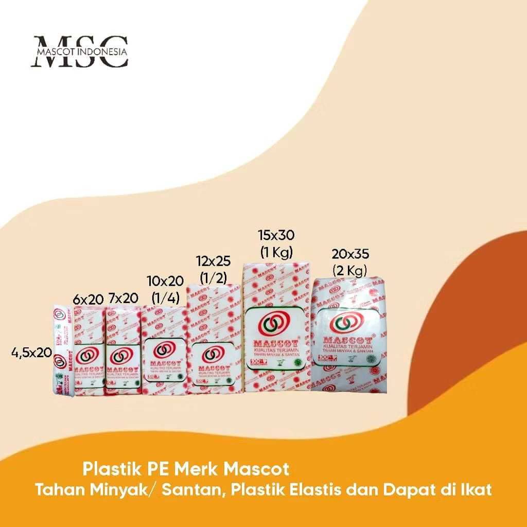 Plastik Pe cap Mascot / Plastik Es Mambo/Santan/Minyak/Plastik Sambal