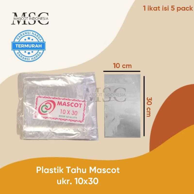 Plastik PP Tahu Bening Tipis | Plastik Tahu Merk Mascot Uk 10x30 cm