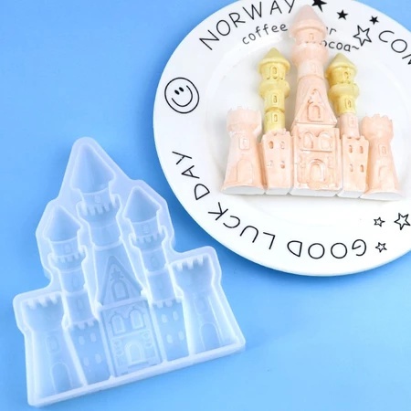 Hiascake Cetakan Silikon Bentuk Kastil Castle Mold – Cetakan Resin, Sabun, Lilin, dan Puding DIY