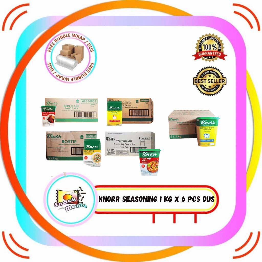

Knorr Bubuk Kaldu Beef Chicken Tom Yam Demi Glace Rostip Seasoning Powder ~ 1 kg x 6 pcs DUS