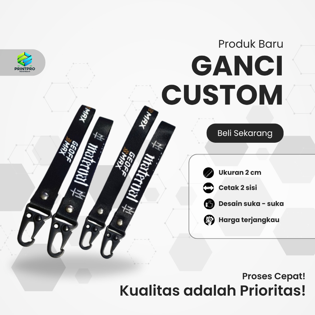 

Custom Gantungan Kunci (Key Cahin) Full Print cetak 2 sisi ukuran 2cm