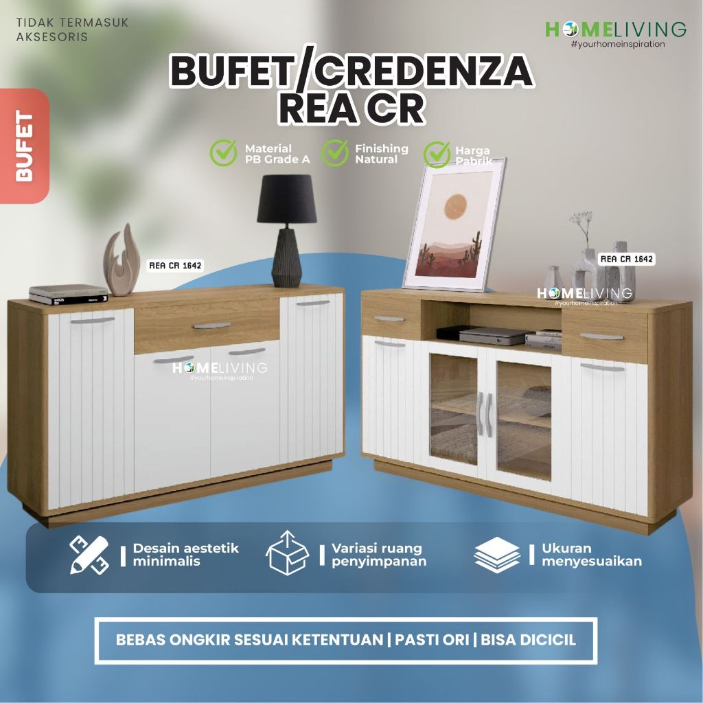 HOMELIVING- REA CR CREDENZA - BUFFET - MEJA SERBAGUNA - BUFFET MULTIFUNGSI