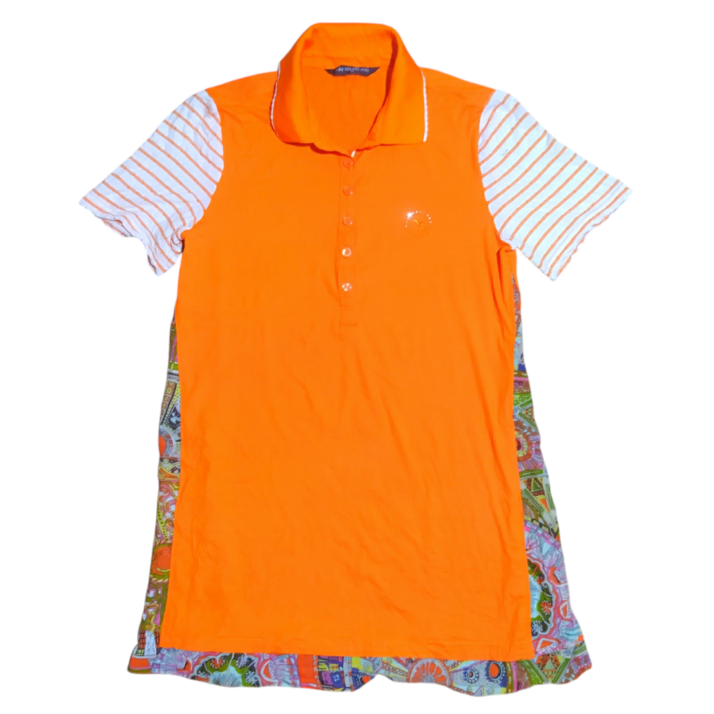 Kaos Polo Dry Wanita KIM YOUNG JOO GOLF Orange Size L Brand Preloved