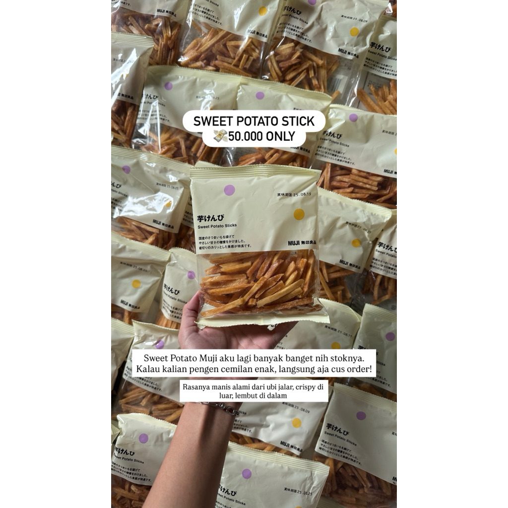 

MUJI Sweet Potato Stick | Camilan Jepang Original | Stik Ubi Manis Jepang | Snack MUJI 50g