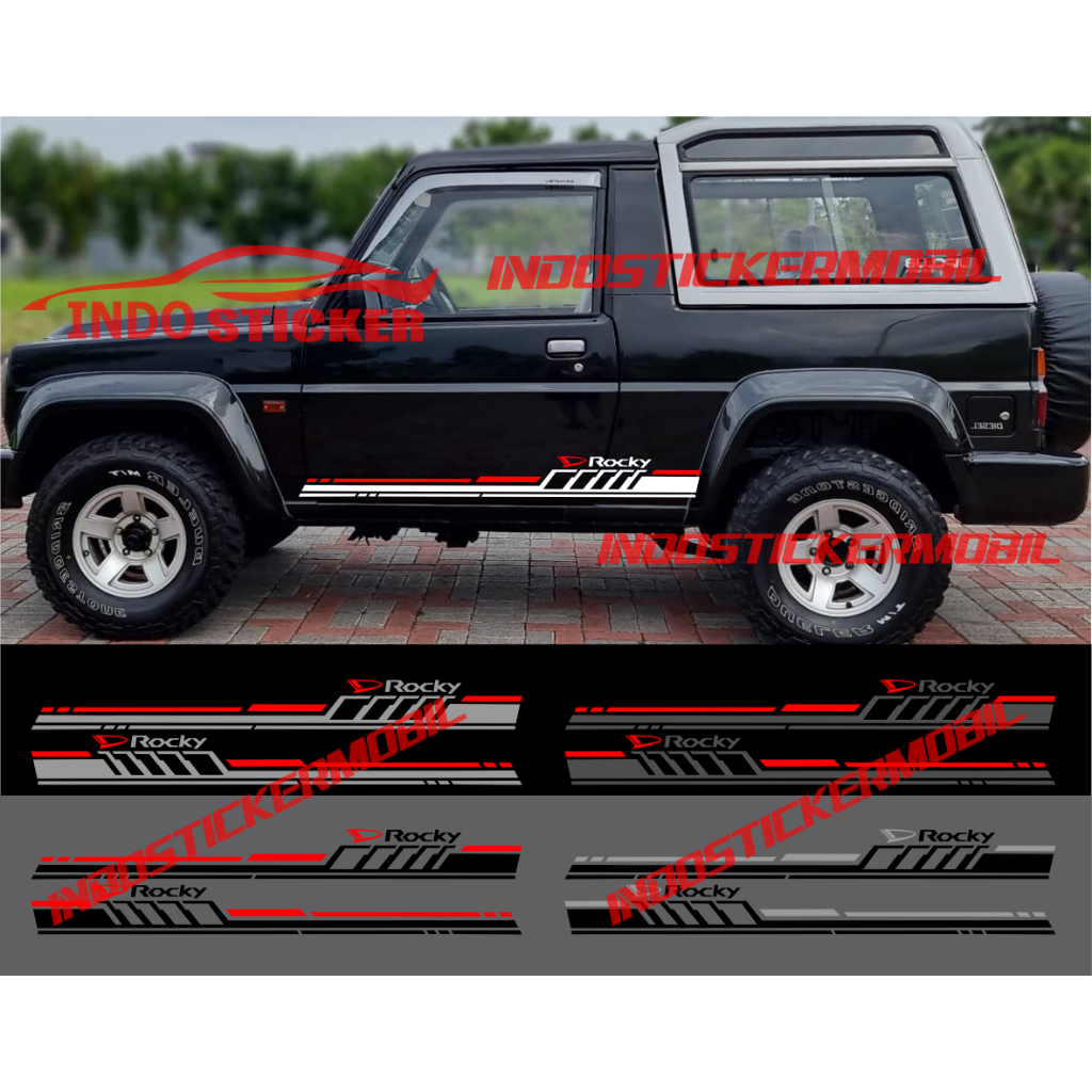 Cutting sticker mobil rocky old stiker list stripe body samping mobil daihatsu rocky sticker terbaru