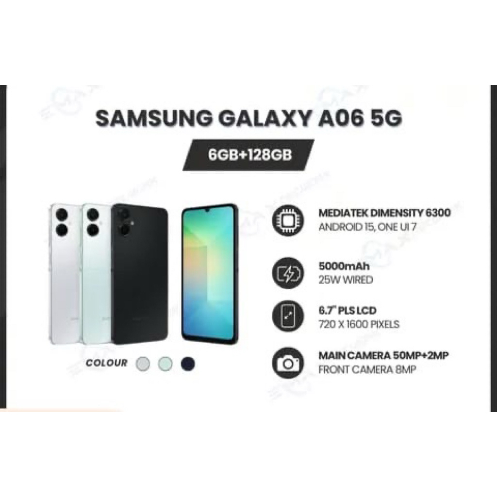 SAMSUNG A06 5G 6/128GB BNOB GARANSI RESMI